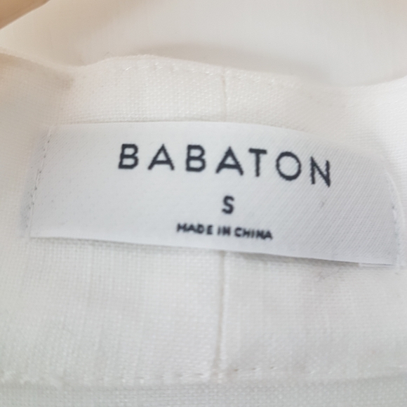 Aritzia Babaton Tahoma Blouse 100% Linen Cream Sz S - Picture 8 of 15